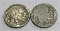 (2) 1929 s Buffalo Nickels