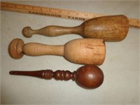 3 Old Wood Mallets
