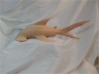 Carved Suar Wood Hammerhead Shark Large
