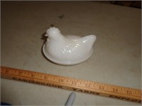 Small Milk Glass Hen on Nest