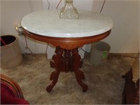 Beautiful Walnut Marble Top Table