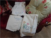 Lot of Handstitched Pillow Cases