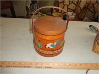 Small Wood Decorated Bucket