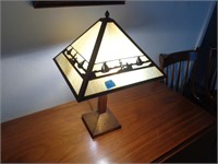 Antique Slag Glass Nautical Lamp