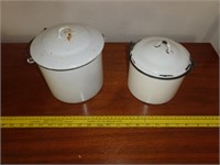 2 Enamelware Pots