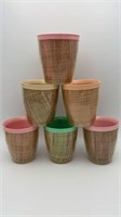 Burlap Raffia Ware 6 lrg. tumblers