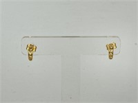 14k Gold Hoop Earrings with White Sapphires