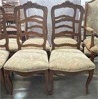 Carved Wood Open Back Dining Chairs