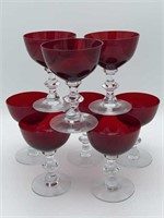 8 ruby glass sherberts