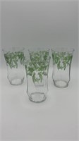 4 1950's B-C emerald parrot tumblers