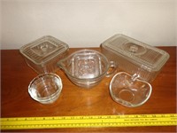 Lot of 2 Refrigerator Dishes & Clear Glass Lot