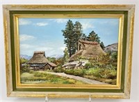 Hosokawa Framed Oil on Canvas