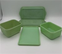 5 pc. jadeite glass set