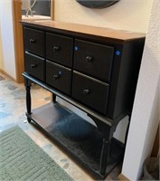 Black Console Table with 6 Drawers (hallway)