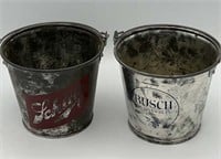 2 metal beer buckets- Schlitz, Busch