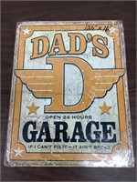 Metal Dad's Garage Sign