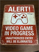 Metal Video Game Sign