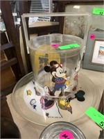 VTG CLEAR MICKEY MOUSE ICE BUCKET & TRAY