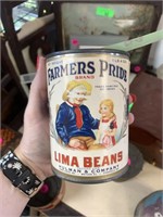 FARMERS PRIDE LIMA BEANS CAN / COIN BANK