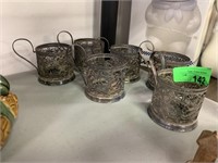 LOT OF 6 FILIGREE CUP HOLDERS
