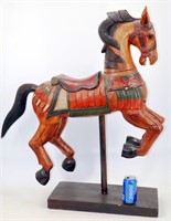 Large Hand-Carved Wood Carousel Horse
