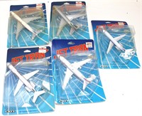 Lot of 5 Ertl Jet Tran Diecast Airplanes