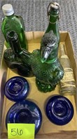 pepsi bottle green & blue glass