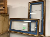 2PC BLUE & GOLD PICTURE FRAMES