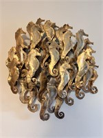 William Friedle Brass "SeaHorses" Wall Sculpture