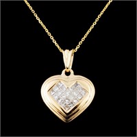 14K Gold 0.58ctw Diamond Pendant