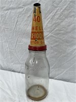 Shell X-100 tin top & genuine litre bottle