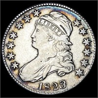 1823 Patched 3 Capped Bust Half Dollar NEARLY