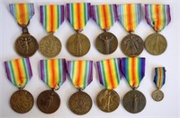A collection of world war one victory medals