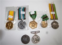 Seven Various medals
