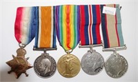 Set of five Australian WWI & WWII Medals