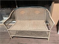 All Weather Wicker Love Seat with Cushion