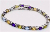 925 Sterling Silver 12.36 cts Amethyst, Citrine