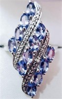 925 Sterling Silver 3.60 cts Tanzanite Ring