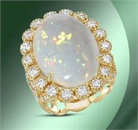 AIGL $ 19,437 9.88 Ct Opal 1.78 Ct Diamond Ring