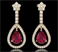 AIGL $ 12,140 9.21 Ct Ruby 2.75 C Diamond Earrings