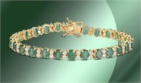 $ 22,740 18.50 Cts Emerald Diamond Bracelet