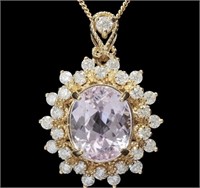 AIGL $ 7185 5.30 Ct Kunzite 1 Ct Diamond Pendant