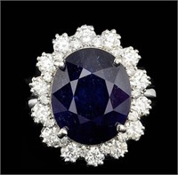 AIGL $ 11,800 11 Ct Sapphire 1.47 Ct Diamond Ring