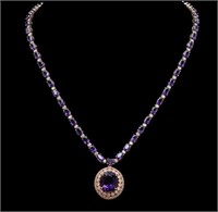 $21,860 30.08 Ct amethyst 2.60 Ct Diamond Necklace