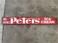 Original Peters Ice Cream timber sign
