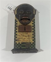 1920'S TIN BLACK BOY MONEY BOX 18CM