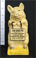 Cast Iron wise pig bank