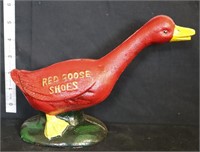 Cast Iron red goose shoes bank