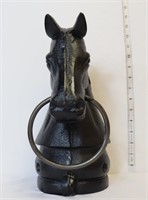 Cast iron horse hitching post