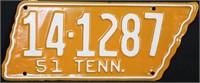 1951 TN license plate